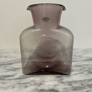 BLENKO Purple Glass double spout water bottle vase
